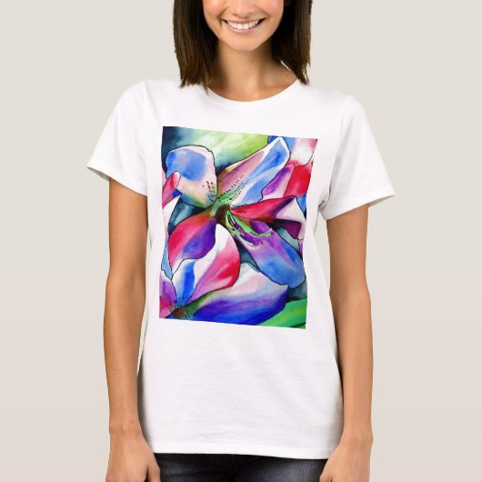 T-shirt Rainbow Azalea fleur aquarelle originale (Devant)