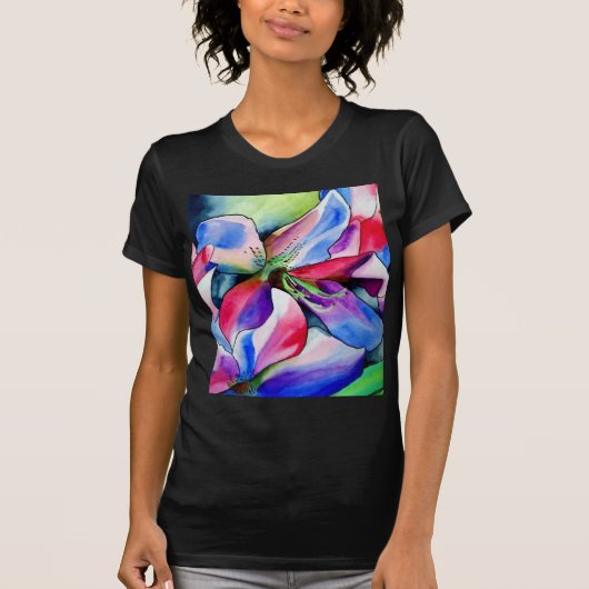 T-shirt Rainbow Azalea fleur aquarelle originale (Devant)