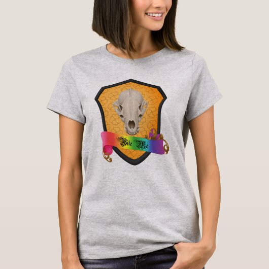 T-shirt Rainbow Bite Me Badger Crâne (Devant)