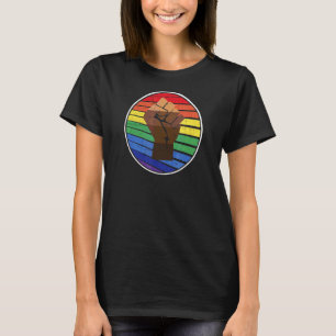 T-shirt Rainbow Black Pride Ally Equality Lgbt African Fis