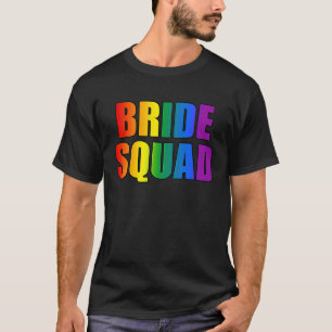 T-shirt Rainbow Bride Squad Lesbienne Mariage LGBT Bachelo