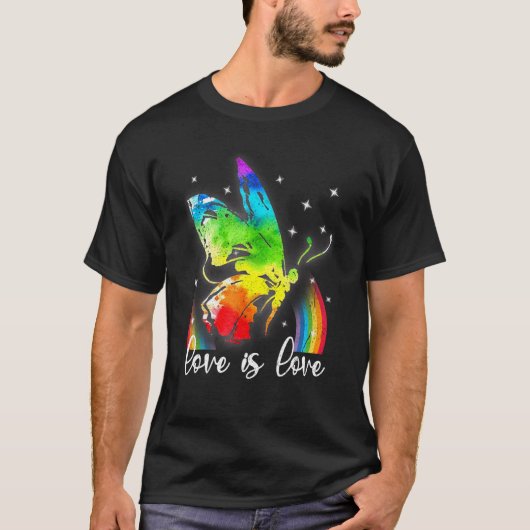 T-shirt Rainbow Butterflies Gay pride Lgbt Mois L'amour es (Devant)