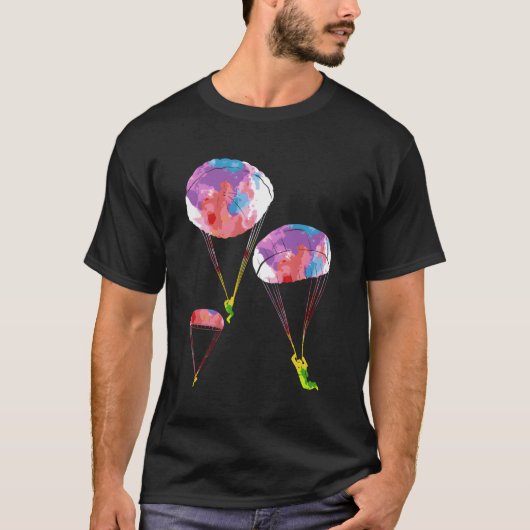 T-shirt Rainbow Color Parachute Skydiver Skydiver (Devant)