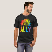 T-shirt Rainbow Color Sunflower Fière Ally LGBTQ Communaut (Devant entier)