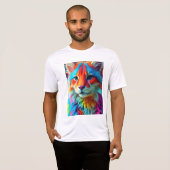 T-shirt Rainbow Colored Furry Cat-68587 (Devant entier)