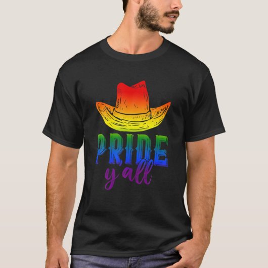 T-shirt Rainbow Cowboy Casquette LGBT Gay pride Drapeau Ro (Devant)
