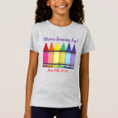 T-Shirt Rainbow Crayons Artist Art Fête d'anniversaire pou (Devant)