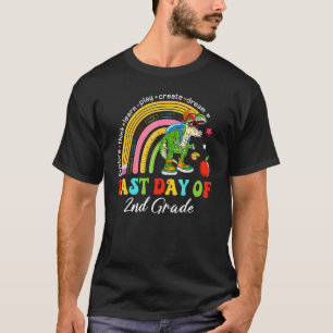 T-shirt Rainbow Dernier Day Of School 2nd Second Grade Tea