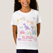 T-Shirt Rainbow Dino Dinosaure pour fille personna (Devant)