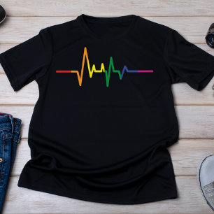 T-shirt Rainbow ECG LGBTQ Pride