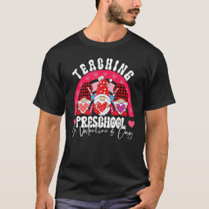 T-shirt Rainbow Enseigner PRESCHOOL Sur Saint Valentin Ens