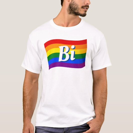 T-shirt Rainbow Flag Bi Bisexual pride LGBT LGBTQ (Devant)