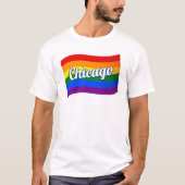 T-shirt Rainbow Flag Chicago Gay pride LGBT LGBTQ (Devant)