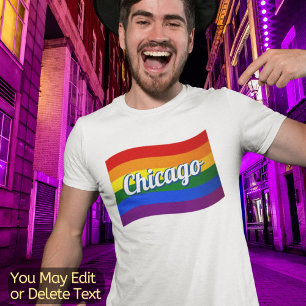T-shirt Rainbow Flag Chicago Gay pride LGBT LGBTQ