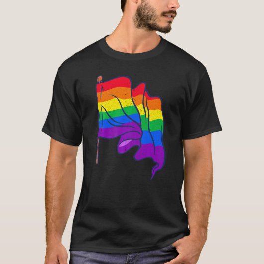 T-shirt Rainbow Flag Droits de l'Homme Lgbtq Gay pride Que (Devant)