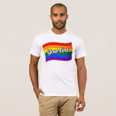 T-shirt Rainbow Flag Flying Ajouter votre Gay pride de tex (Devant entier)