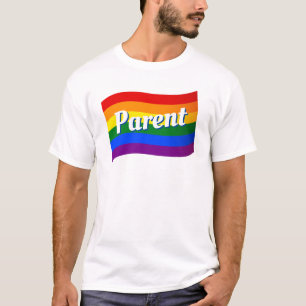 T-shirt Rainbow Flag Gay Papa Lesbienne Maman gay parent L