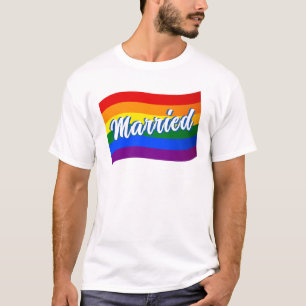 T-shirt Rainbow Flag Marié gay Gay pride LGBT