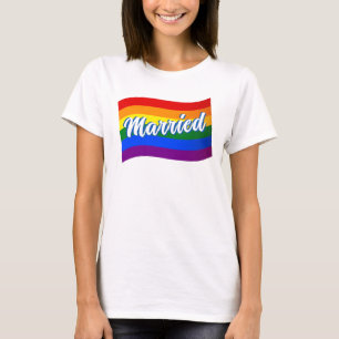 T-shirt Rainbow Flag Marié gay Gay pride LGBT