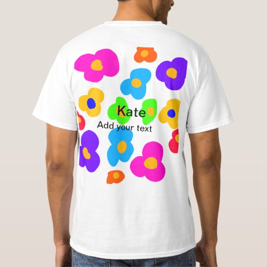 T-shirt Rainbow flower pride amour ajouter nom texte lqbtq (Dos)