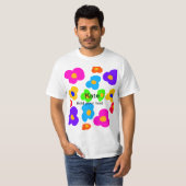 T-shirt Rainbow flower pride amour ajouter nom texte lqbtq (Devant entier)