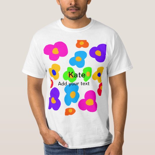 T-shirt Rainbow flower pride amour ajouter nom texte lqbtq (Devant)