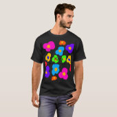 T-shirt Rainbow flower pride amour ajouter nom texte lqbtq (Devant entier)