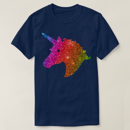 T-shirt Rainbow Glitter Unicorn (Design devant)