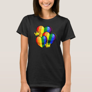 T-shirt Rainbow Heart Crown Lgbt Q mignon Rainbow Flag Gay