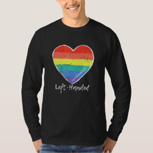 T-shirt Rainbow Heart Gay Lesbian Pride Mois Main gauche