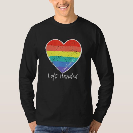T-shirt Rainbow Heart Gay Lesbian Pride Mois Main gauche (Devant)