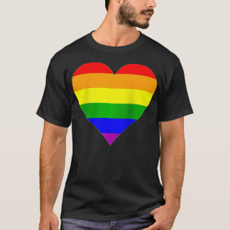 T-shirt Rainbow Heart Gay Pride Flag LGBTQ 