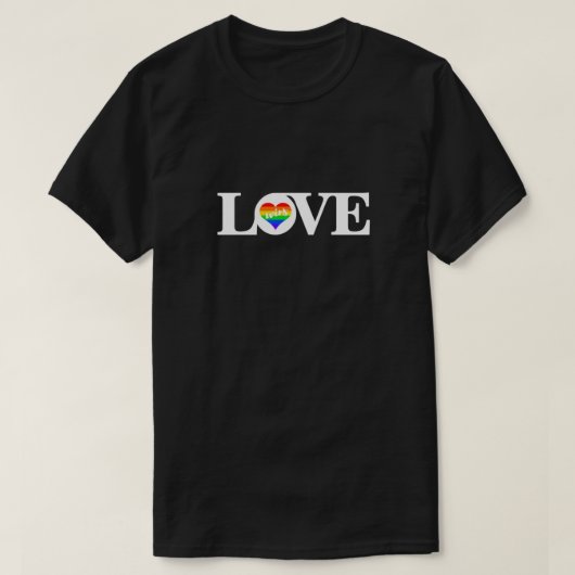 T-shirt Rainbow Heart Love (Design devant)