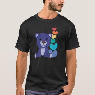 T-shirt Rainbow Hearts Fierté Lgbtq mignons Animaux Ours 1
