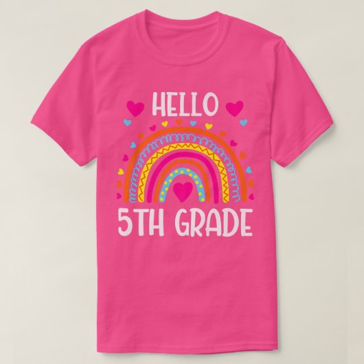 T-shirt Rainbow Hello Fifth Grade Shirt 5th Grade Retour à (Design devant)