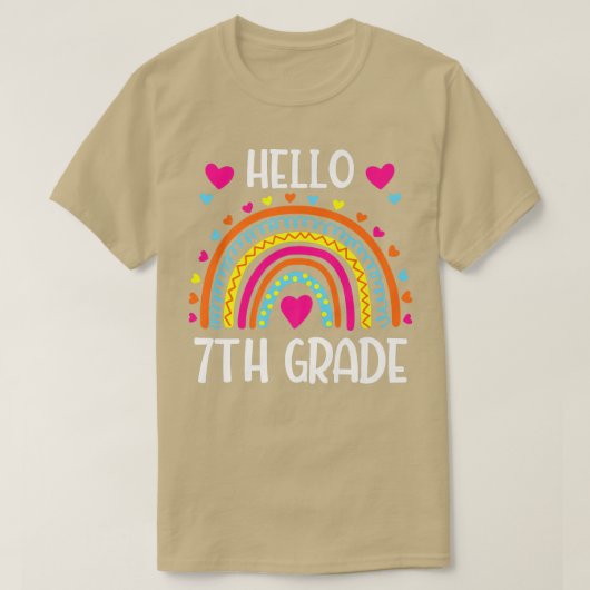 T-shirt Rainbow Hello Septième Classe Chemise 7e Classe Re (Design devant)