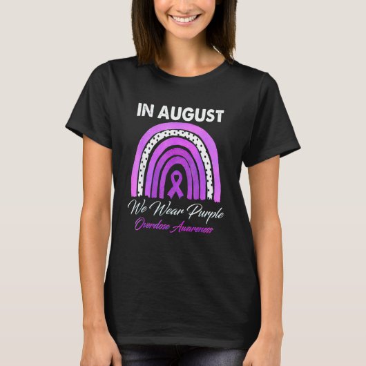 T-shirt rainbow in August we wear purple overdose awarenes (Devant)