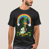 T-shirt Rainbow Irish Shamrock Duck Bird St Patrick's Day (Devant)