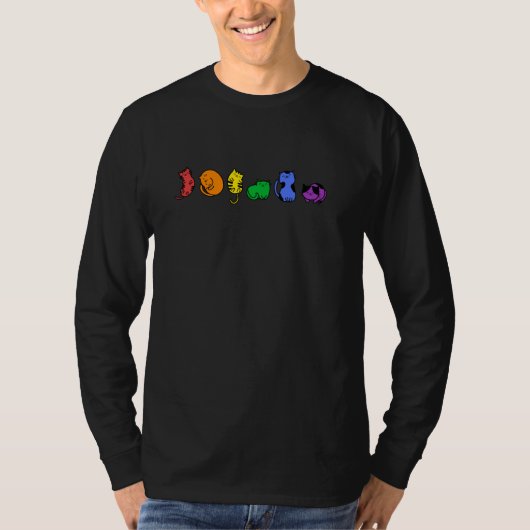 T-shirt Rainbow Kawaii Cat LGBTQ Pride Tee (Devant)