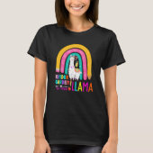T-shirt Rainbow Kindergarten No Prob Llama 100th Day of Sc (Devant)