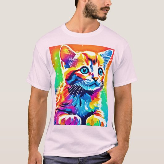 T-shirt Rainbow Kitten Dreams (Devant)