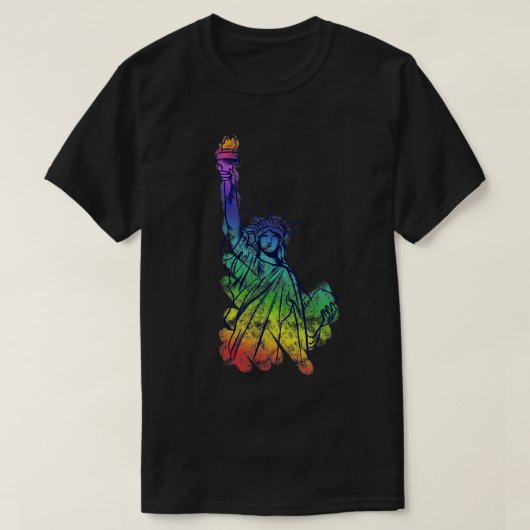 T-shirt Rainbow Lady Liberty Pride Art (Design devant)