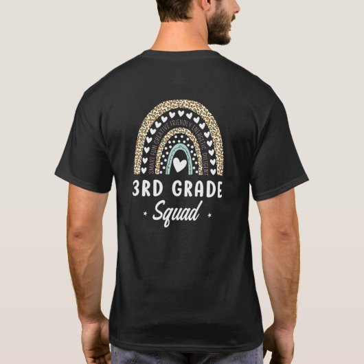 T-shirt Rainbow Leopard 3e année Retour à l'école Enseigna (Dos)