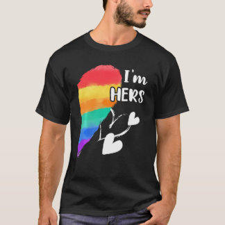 T-shirt Rainbow Lgbt Coeur Je suis Hers Pour Couples Gay L