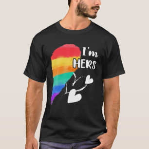 T-shirt Rainbow LGBT Heart Je suis Hers Pour Couples Gay, 