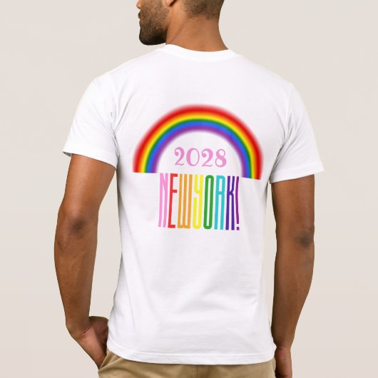 T-shirt Rainbow LGBTQ Ajouter une année ou un texte New Yo (Dos)