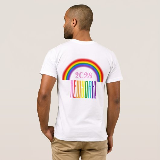 T-shirt Rainbow LGBTQ Ajouter une année ou un texte New Yo (Dos entier)