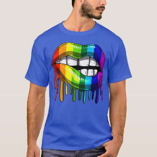 T-shirt Rainbow Lip Drip Lesbian Gay pride Biseual Transge