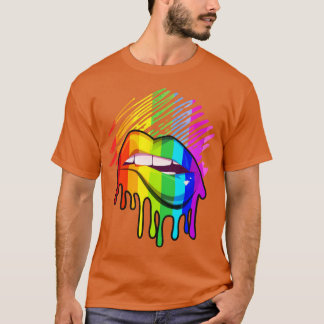 T-shirt Rainbow Lips LGBTQ LGBT Prith Mois Rainbow Flag