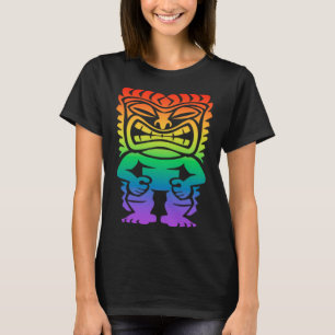 T-shirt Rainbow Lono Hawaii Tiki Dieu Polynésien Tribal H
